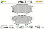 VALEO Piduriklotsi komplekt,  ketaspidur ESSENTIAL 302734