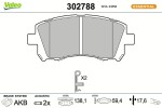 VALEO Piduriklotsi komplekt,  ketaspidur ESSENTIAL 302788