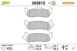 VALEO Piduriklotsi komplekt, ketaspidur FIRST 302812