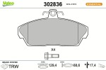 VALEO Piduriklotsi komplekt,  ketaspidur ESSENTIAL 302836