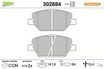 VALEO Piduriklotsi komplekt,  ketaspidur ESSENTIAL 302884