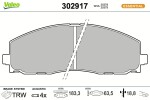 VALEO Piduriklotsi komplekt,  ketaspidur ESSENTIAL 302917