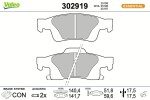 VALEO Piduriklotsi komplekt,  ketaspidur ESSENTIAL 302919