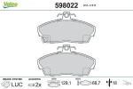 VALEO Piduriklotsi komplekt,  ketaspidur 598022