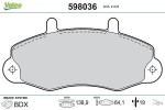 VALEO Piduriklotsi komplekt,  ketaspidur 598036