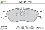 VALEO Piduriklotsi komplekt,  ketaspidur 598184