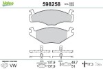 VALEO Piduriklotsi komplekt,  ketaspidur 598258