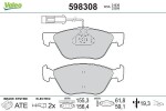 VALEO Piduriklotsi komplekt,  ketaspidur 598308