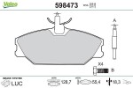 VALEO Piduriklotsi komplekt,  ketaspidur 598473