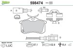 VALEO  Piduriklotsi komplekt,ketaspidur 598474
