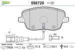 VALEO Piduriklotsi komplekt,  ketaspidur 598720