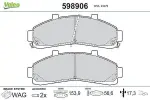 VALEO Piduriklotsi komplekt,  ketaspidur 598906