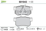 VALEO Piduriklotsi komplekt,  ketaspidur 601043