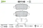 VALEO Piduriklotsi komplekt, ketaspidur 601148
