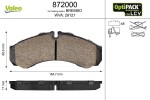 VALEO Piduriklotsi komplekt,  ketaspidur OPTIPACK for LCV 872000