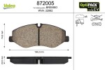 VALEO Piduriklotsi komplekt,  ketaspidur OPTIPACK for LCV 872005