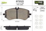 VALEO Piduriklotsi komplekt,  ketaspidur OPTIPACK for LCV 872025