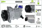 Kompressor,  kliimaseade VALEO CORE-FLEX 12V 690026