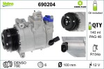 Компрессор,  кондиционер VALEO CORE-FLEX 12V 690204
