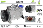Kompressor,  kliimaseade VALEO CORE-FLEX 12V 690209