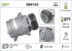 Kompressor,  kliimaseade VALEO CORE-FLEX 12V 699143