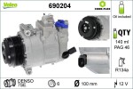Kompressor,  kliimaseade VALEO CORE-FLEX 12V 690204