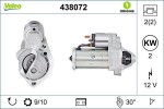 Starter VALEO ORIGINS NEW OE TECHNOLOGY 12V 438072