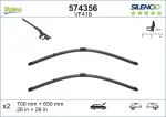 VALEO Klaasipühkija (kojamees) SILENCIO FLAT BLADE SET 574356