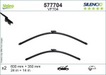 VALEO Klaasipühkija (kojamees) SILENCIO FLAT BLADE SET 577704