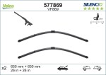 VALEO Klaasipühkija (kojamees) SILENCIO FLAT BLADE SET 577869