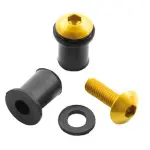 komplekt poldid mootorratta tuuleklaasi montaaziks  M5x16 (värv oranž 8 tk) HONDA CB, CBF, CBR, NSR, VFR, VTR; KAWASAKI ER-6F, GPZ, NINJA, ZR-7, ZRX, ZX, ZX-10R, ZX-12R, ZX-14R, ZX-6R, ZX-6RR 50-1400 1982-