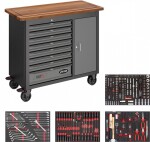 256-os. tööriistakäru tööriistadega "series l+wood" h1018mm ergonoomiline vigor
