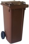 kaanega prügikonteiner/prügikast ratastel 140l pruun 55.3x48x103cm jnk