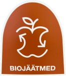 kleebis konteinerile "biojäätmed" pruun 20x20 cm jnk