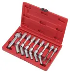 Hõõgküünalde tõmmitsate ja freeside komplekt   13/8"(8,9,10,12,14,16mm)  freesid: (6mmx10mmx103mm;7,5mmx12mmx95mm)