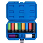 Löökpadrunvõtmete Комплект для алюминиевые диски 1/2" 15, 17, 19, 21, 22, 23, 24 mm, 7/8"