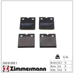 ZIMMERMANN Piduriklotsi komplekt,  ketaseisupidur 20610.090.1