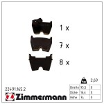 ZIMMERMANN Piduriklotsi komplekt,  ketaspidur 22491.165.2