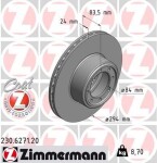 ZIMMERMANN Тормозной диск COAT Z 230.6271.20