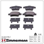 ZIMMERMANN Piduriklotsi komplekt,  ketaspidur 24349.175.1