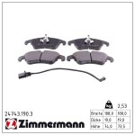 ZIMMERMANN Piduriklotsi komplekt,  ketaspidur 24743.190.3