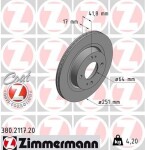 ZIMMERMANN Тормозной диск COAT Z 380.2117.20