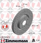 ZIMMERMANN Тормозной диск SPORT Z 430.2616.52